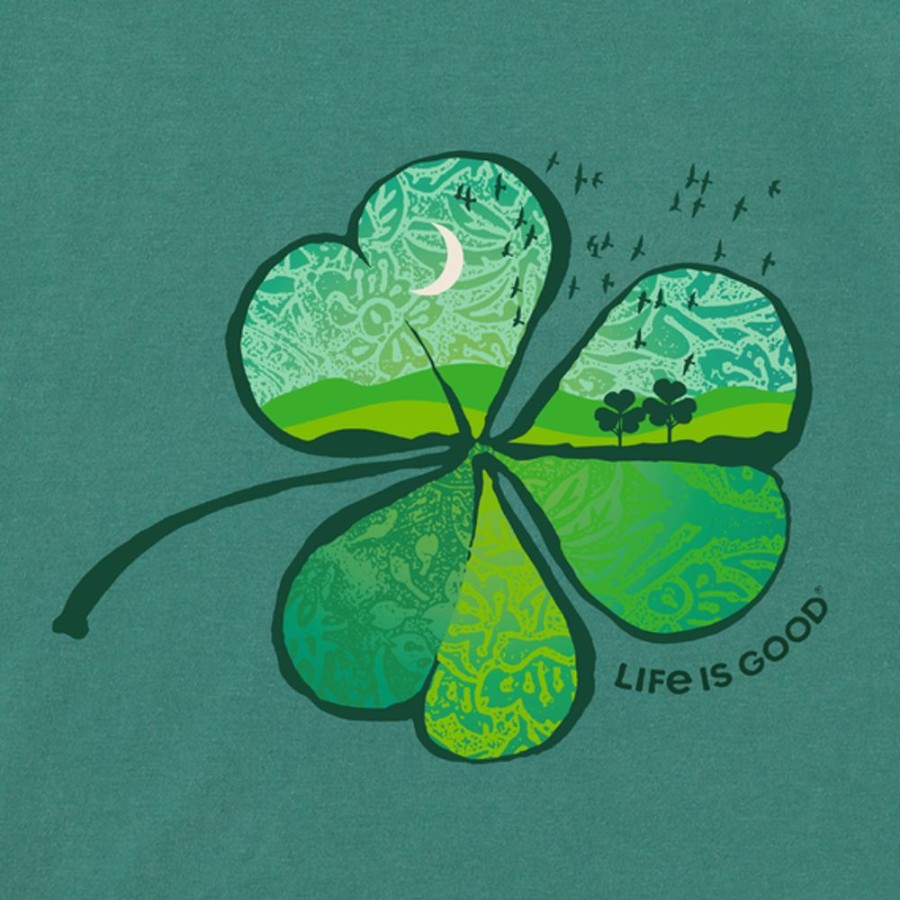 Men Life is Good Graphic Tees | Men'S Cloverfield Crusher Tee Spruce Green