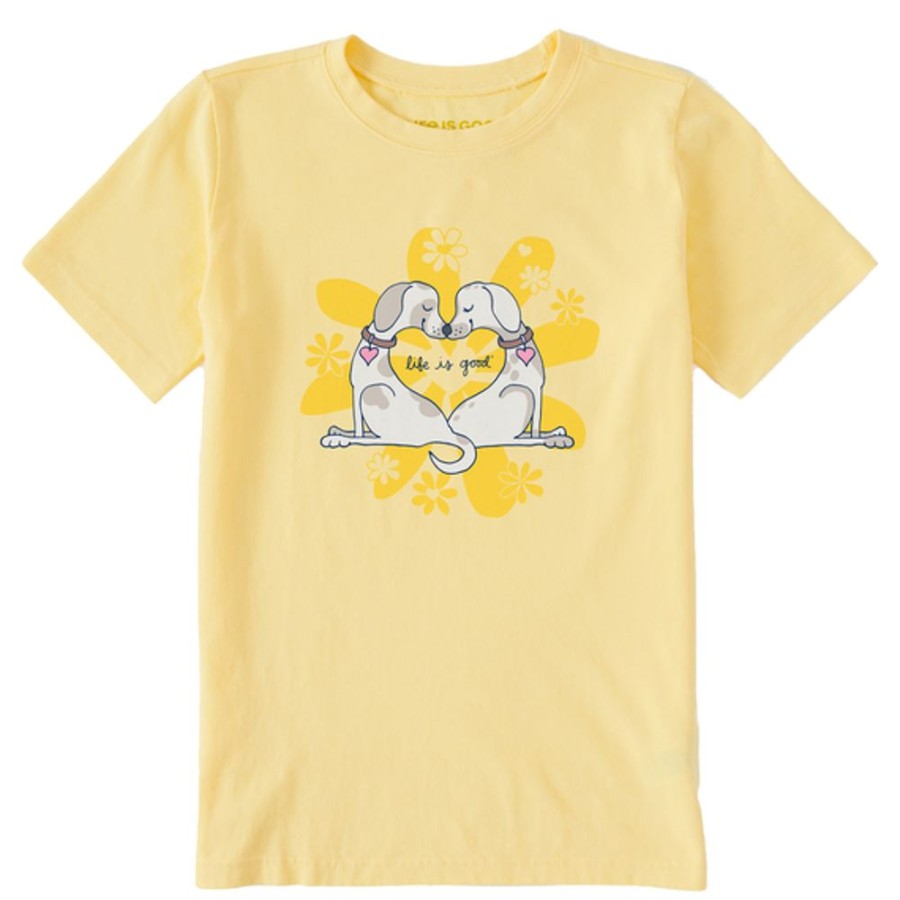 Kids Life is Good Graphic Tees | Kids Quirky Dogheart Crusher Tee Sandy Yellow