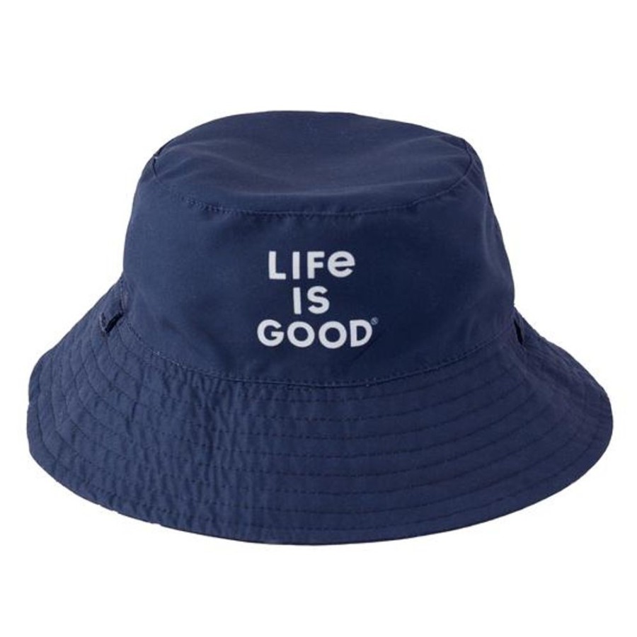 Women Life is Good Hats | Toddler Camp Lig Pattern Made In The Shade Bucket Hat Darkest Blue