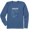 Women Life is Good Graphic Tees | Women'S Breathe Universe Winter Long Sleeve Crusher Tee Vintage Blue