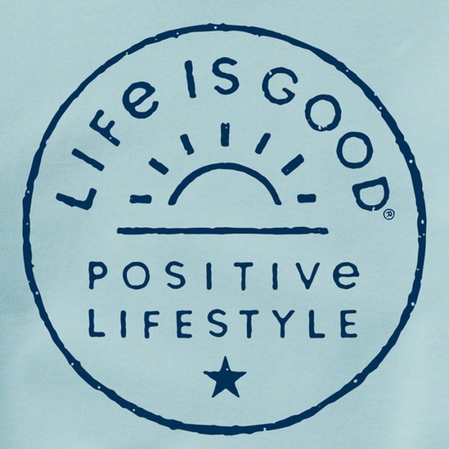 Women Life is Good Sweatshirts & Hoodies | Women'S Positive Rising Sun Simply True Fleece Hoodie Beach Blue