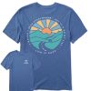 Men Life is Good Graphic Tees | Men'S On My List Sunset Short Sleeve Tee Vintage Blue