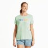 Women Life is Good Sleepwear | Women'S Seashell Spectrum Lightweight Sleep Tee Sage Green