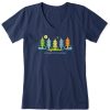 Women Life is Good Graphic Tees | Women'S Nordic Trees Optimistic By Nature Short Sleeve Vee Darkest Blue