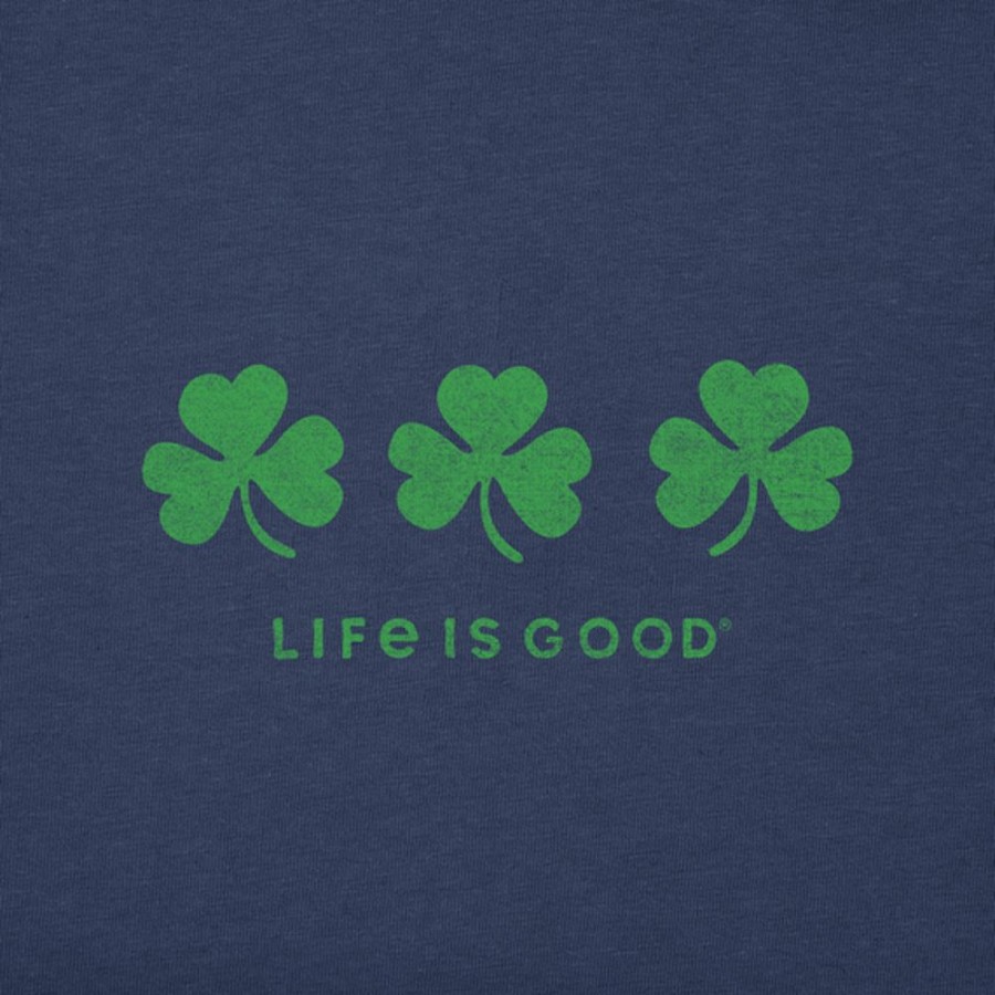 Women Life is Good Sweatshirts & Hoodies | Women'S Three Shamrocks Simply True Fleece Crew Darkest Blue