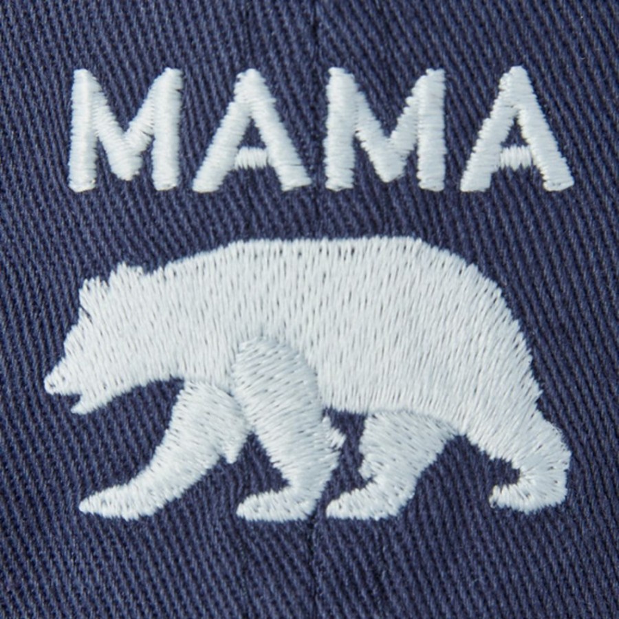 Men Life is Good Hats | Mama Bear Silhouette Chill Cap Darkest Blue