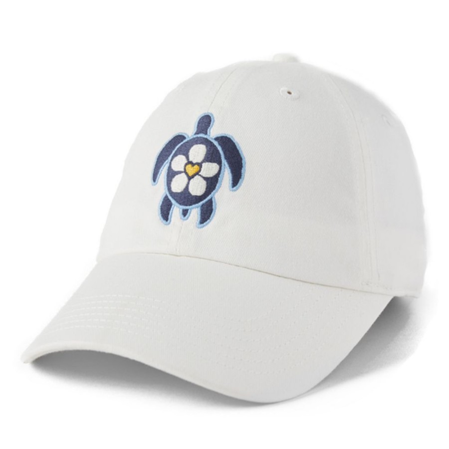 Men Life is Good Hats | Heart Daisy Turtle Chill Cap Cloud White