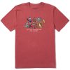 Men Life is Good Graphic Tees | Men'S Vintage Jake & Friends Feel Alright Bbq Short Sleeve Tee Faded Red