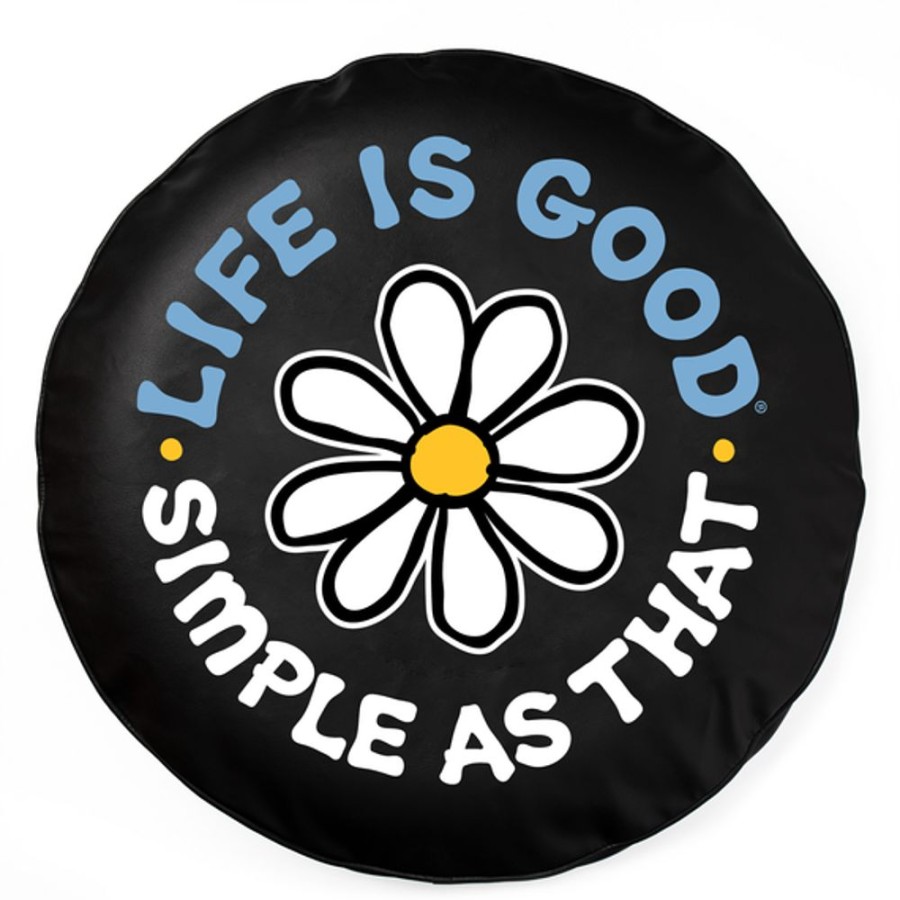 Home Life is Good Tire Covers | Simple As That Daisy Tire Cover Jet Black