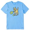 Men Life is Good Graphic Tees | Men'S Vintage Rocket Pickleball Crusher Tee Cool Blue