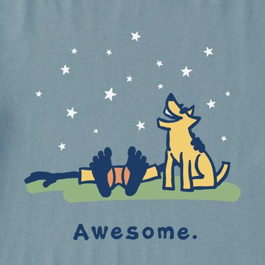 Kids Life is Good Graphic Tees | Kids Awesome Crusher Tee Smoky Blue