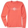 Women Life is Good Graphic Tees | Women'S Beach Bound Stripe Long Sleeve Crusher Tee Mango Orange