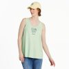 Women Life is Good Active & Slub Tops | Women'S Flip Out Flip Flops Textured Slub Tank Sage Green