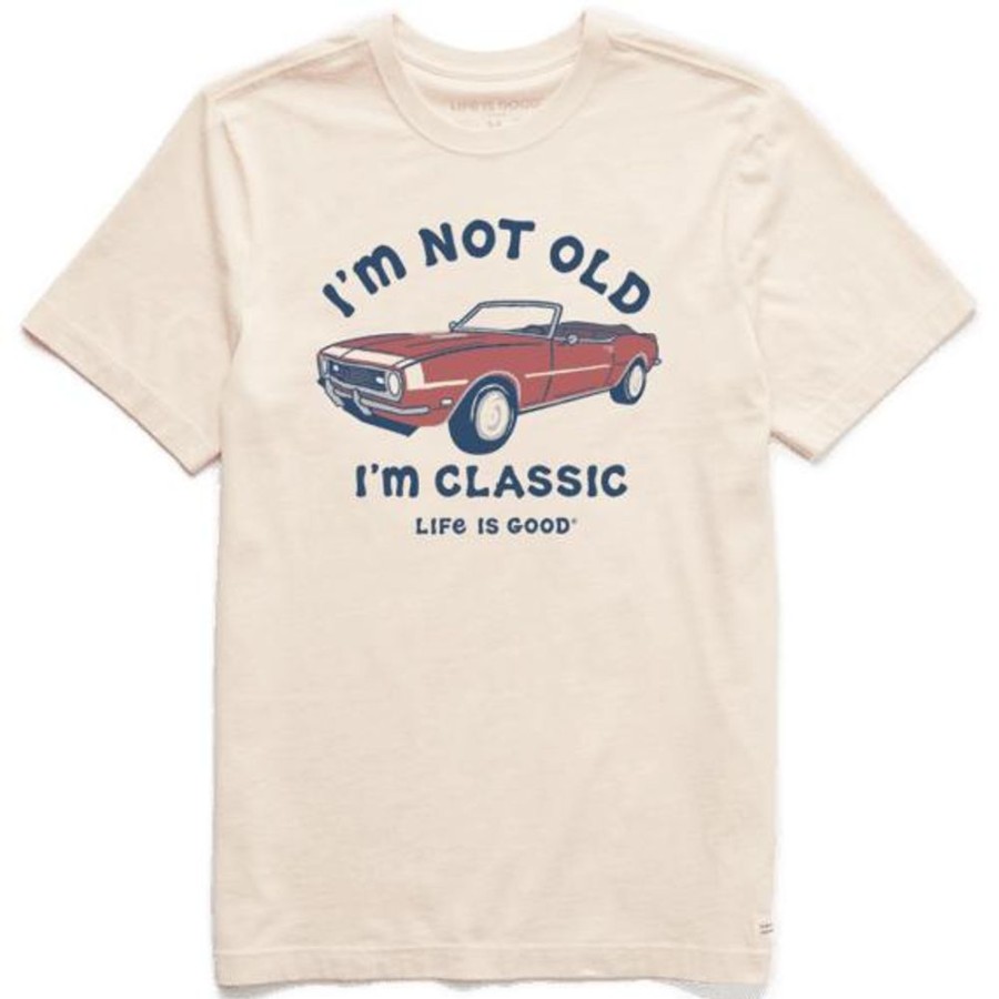 Men Life is Good Graphic Tees | Men'S I'M Classic Muscle Car Short Sleeve Tee Putty White