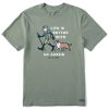 Men Life is Good Graphic Tees | Men'S Vintage Better With An Aussie Jake Short Sleeve Tee Moss Green