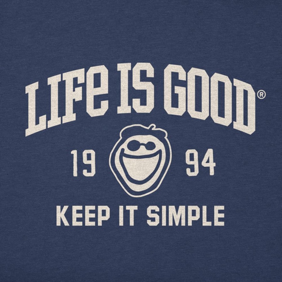 Women Life is Good Sweatshirts & Hoodies | Women'S Branded Athletic Jake Keep It Simple Simply True Fleece Crew Darkest Blue