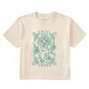 Women Life is Good Boxy Tees | Women'S Dreamy Lucky Charm Clover & Flowers Boxy Crusher Tee Putty White