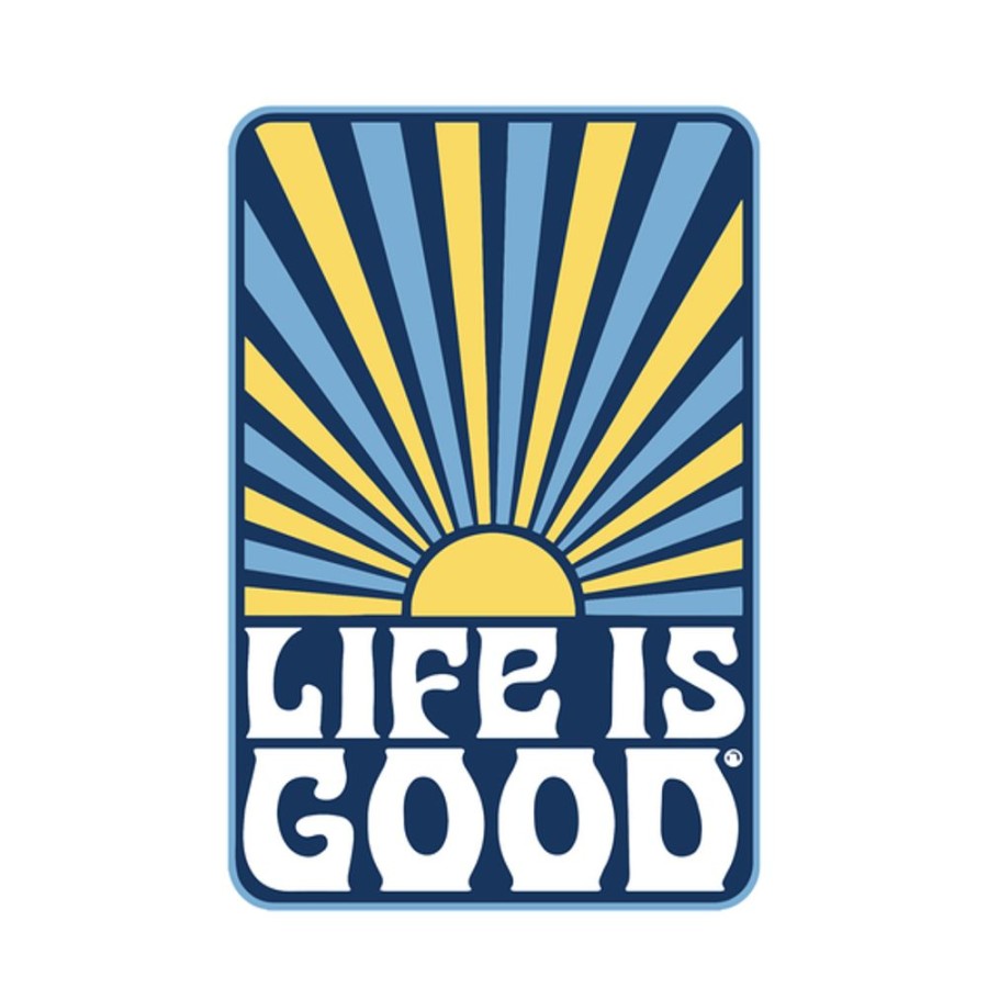 Home Life is Good Stickers & Magnets | Retro Sunburst Small Die Cut Sticker Cornflower Blue