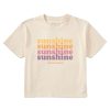 Women Life is Good Boxy Tees | Women'S Clean Sunshine Boxy Crusher Tee Putty White