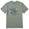 Men Life is Good Graphic Tees | Men'S Vintage Jake & Rocket Low N Slow Smoker Short Sleeve Tee Moss Green