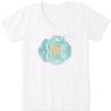 Women Life is Good Graphic Tees | Women'S Water Rose Crusher Vee Cloud White