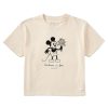 Women Life is Good Graphic Tees | Women'S Clean Steamboat Willie Kindness Bouquet Boxy Crusher Tee Putty White