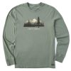 Men Life is Good Graphic Tees | Men'S Keep It Simple Evergreen Silo Long Sleeve Crusher Tee Moss Green