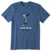 Men Life is Good Graphic Tees | Men'S Jake Iron Man Golf Short Sleeve Tee Vintage Blue