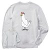 Men Life is Good Sweatshirts & Hoodies | Men'S Quirky Chicken Simply True Fleece Crew Light Heather Gray