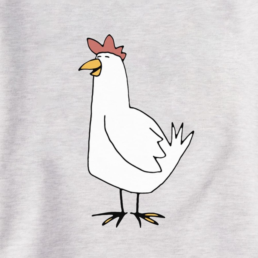 Men Life is Good Sweatshirts & Hoodies | Men'S Quirky Chicken Simply True Fleece Crew Light Heather Gray