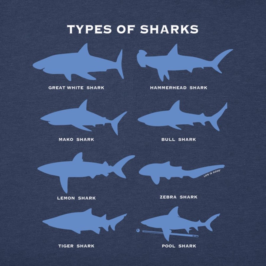 Kids Life is Good Graphic Tees | Kids Shark Diagram Crusher Tee Darkest Blue