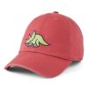 Men Life is Good Hats | Kids Lig Triceratops Kids Chill Cap Faded Red