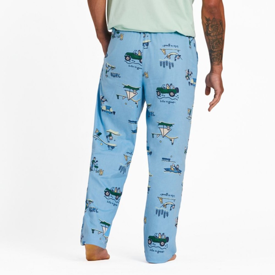 Men Life is Good Lounge & Sleepwear | Men'S Jake Summer Pattern Classic Sleep Pant Cool Blue