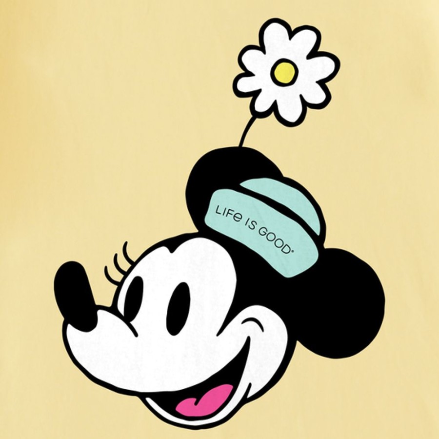 Kids Life is Good Graphic Tees | Kids Clean Miss Steamboat Willie W Flower Crusher Tee Sandy Yellow