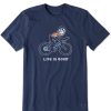 Men Life is Good Graphic Tees | Men'S Jake Bike Short Sleeve Tee Darkest Blue