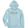 Women Life is Good Sweatshirts & Hoodies | Women'S Three Boxed Daisies Simply True Fleece Hoodie Beach Blue