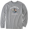 Men Life is Good Graphic Tees | Men'S Tie One On Long Sleeve Crusher Tee Heather Gray