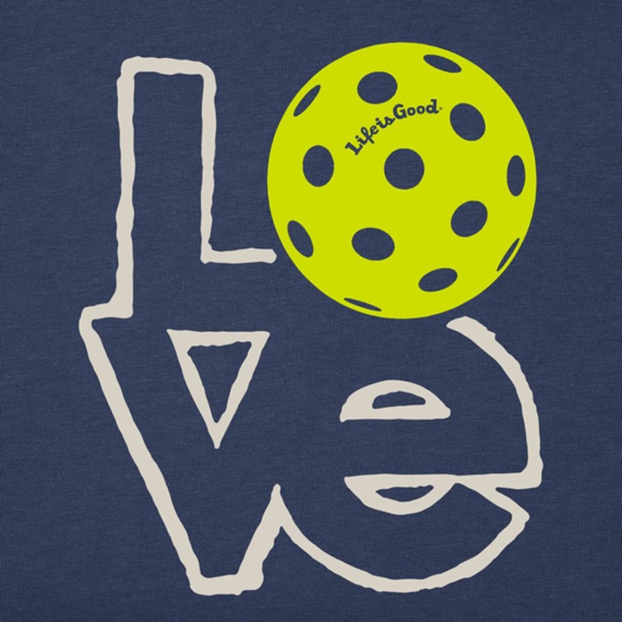 Home Life is Good Pickleball | Women'S Love Pickleball Short Sleeve Tee Darkest Blue