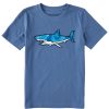 Kids Life is Good Graphic Tees | Kids Tie Dye Sharkscape Crusher Tee Vintage Blue