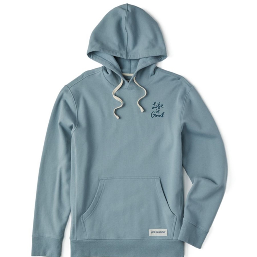 Men Life is Good Sweatshirts & Hoodies | Men'S Lig Scribble Simply True Fleece Hoodie Smoky Blue