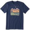 Men Life is Good Graphic Tees | Men'S Camp Mountain Vista Crusher Tee Darkest Blue