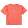 Women Life is Good Boxy Tees | Women'S Naive Lil' Happy Sunshine Boxy Crusher Tee Mango Orange