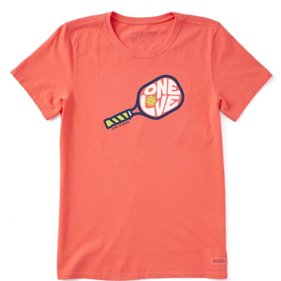 Home Life is Good Pickleball | Women'S One Love Pickleball Short Sleeve Tee Mango Orange