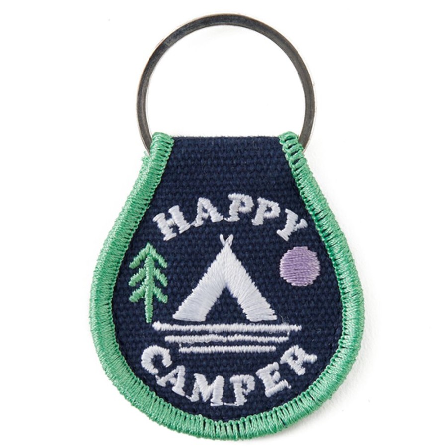 Women Life is Good Keychains | Happy Camper Adventure Patch Keychain Darkest Blue