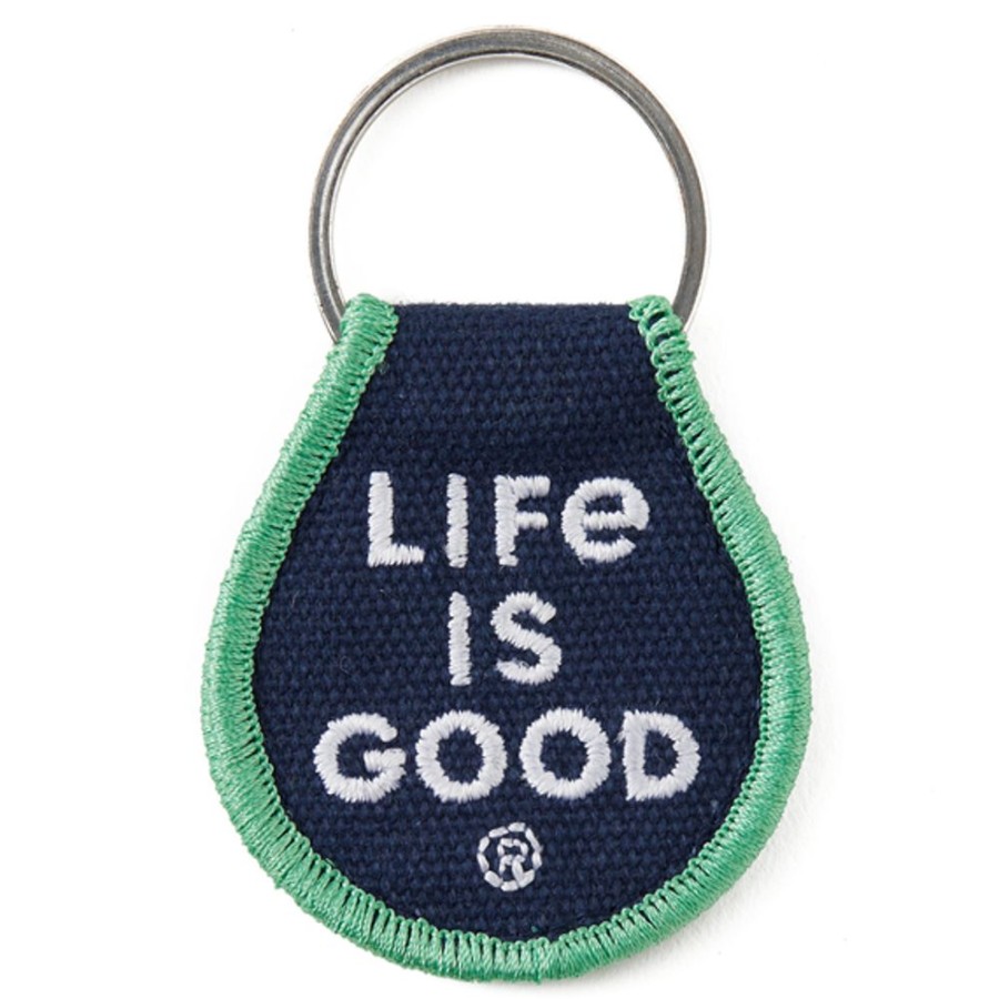 Women Life is Good Keychains | Happy Camper Adventure Patch Keychain Darkest Blue