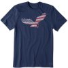 Men Life is Good Graphic Tees | Men'S Patriotic Pattern Eagle Short Sleeve Tee Darkest Blue