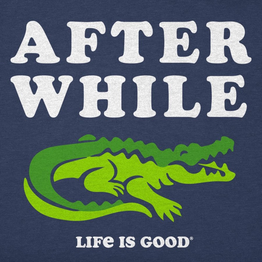 Kids Life is Good Graphic Tees | Kids Clean After While Crocodile Crusher Tee Darkest Blue