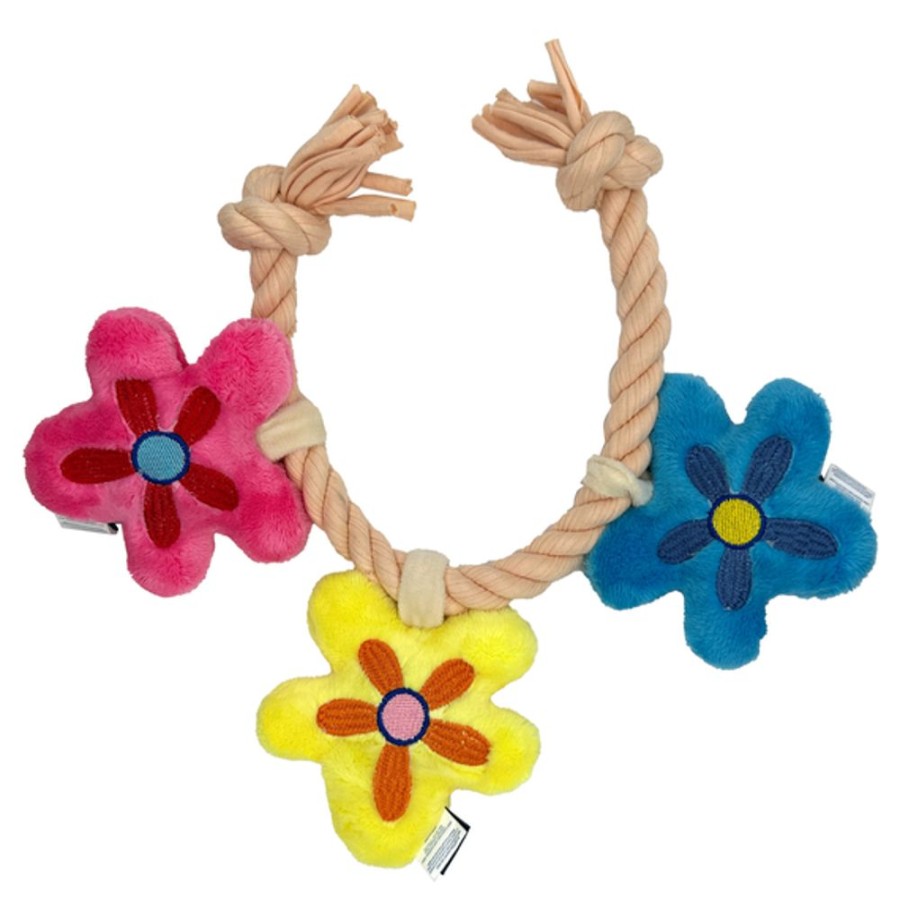 Home Mason Pet Toys | Three Daisies Rope Dog Toy Multi-Color