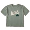 Women Life is Good Boxy Tees | Women'S Clean Ballyard Irish Clover Boxy Crusher Tee Moss Green