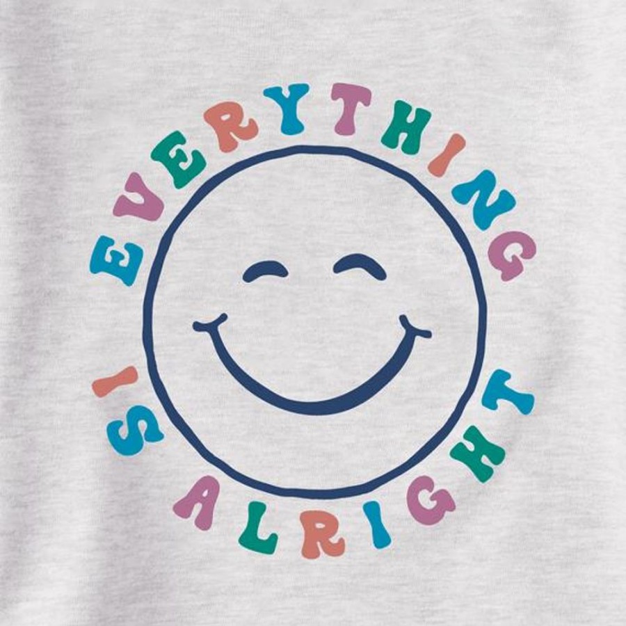 Men Life is Good Sweatshirts & Hoodies | Men'S Everything Is Alright Smile Simply True Fleece Hoodie Light Heather Gray